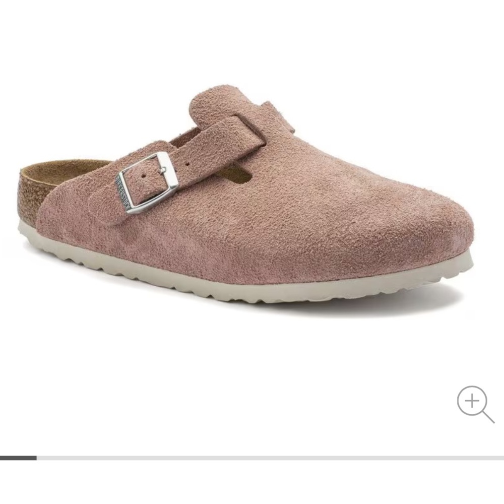 Birkenstock Boston Clog, Pink Suede, Size 38